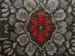 アンティーク　華紋織り出し本場村山泥大島紬着物